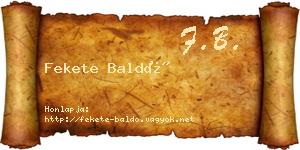 Fekete Baldó névjegykártya